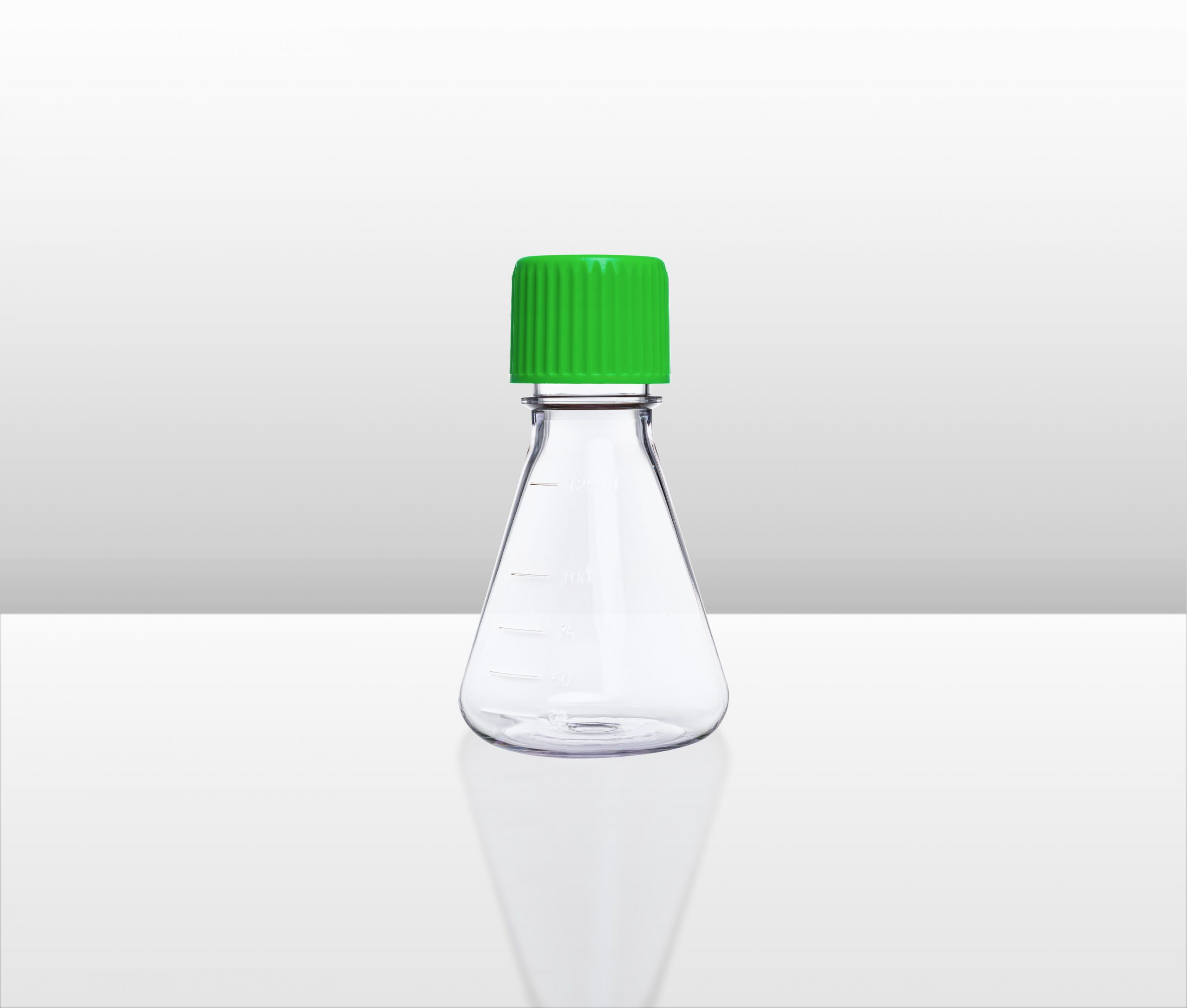 Erlenmeyer Flask with Vented Cap, PC, 125ml (Flat & Baffled Bottom)