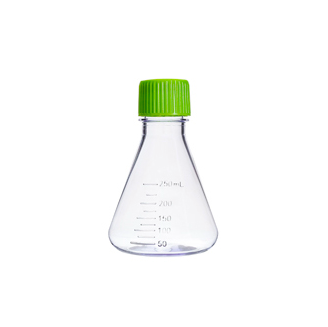 250ml, PC Erlenmeyer Flask with Vented Cap (Flat & Baffled Bottom)